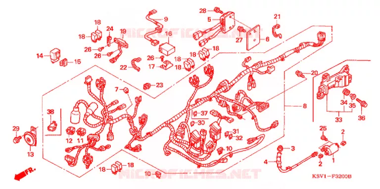 BEDRADINGSBUNDEL/ACCU Honda SCOOTER 250 FORZA 2004  NSS250C4