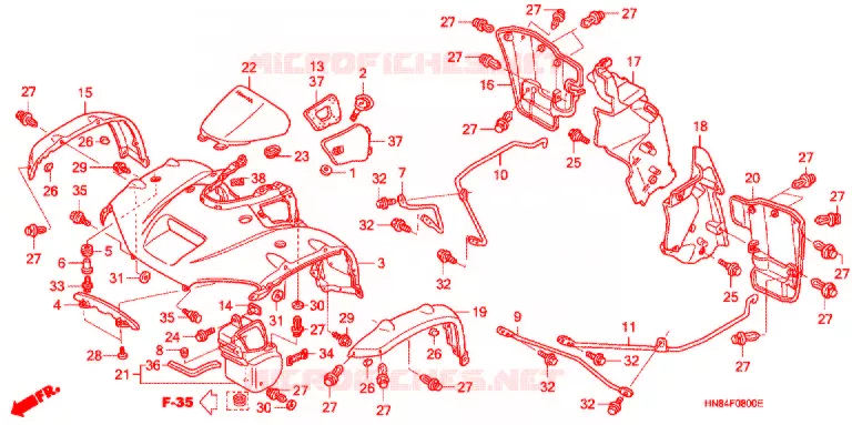 VOORSPATBORD Honda ATV 650 FOURTRAX 2005  TRX650FGA5