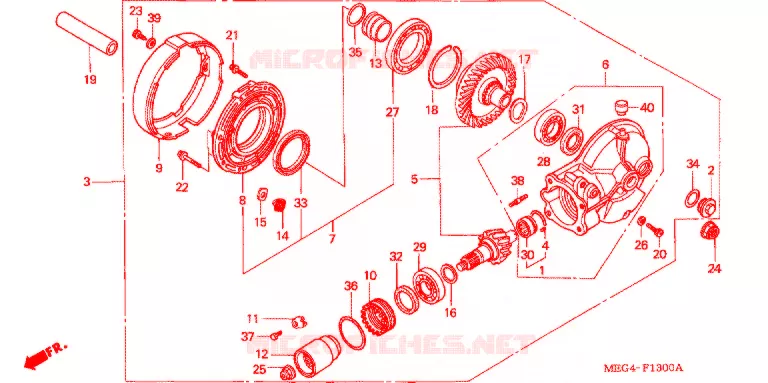 LAATSTE VERSNELLING/ ACHTER AS SPIL Honda MOTO 750 SHADOW 2005  VT750C5