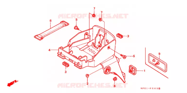 ACHTER STROOMLIJNKAP Honda MOTO 250 VTR 2005  VTR2505