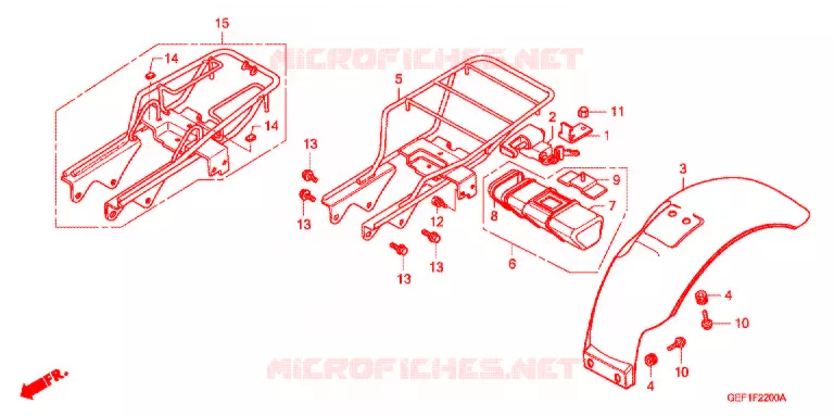 ACHTERSPATBORD / GEREEDSCHAP Honda MOTO 50 GORILLA 2006  Z50J5_G
