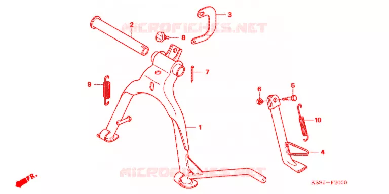 HOOFD STANDAARD/REMPEDAAL Honda MOTO 125 BIZ 2006  BC1256