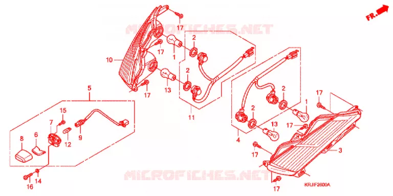 ACHTER COMBINATIE LICHT (FES1253-5) (FES1503-5) Honda SCOOTER 125 PANTHEON 2003  FES1253