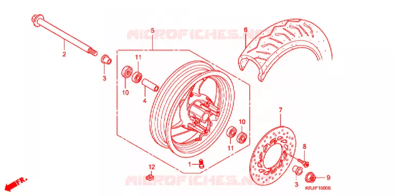 VOORWIEL (FES125) (FES150) Honda SCOOTER 125 S-WING 2007  FES1257