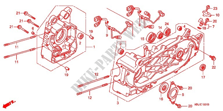 KRUKASCARTER (FES1257/A7) (FES1507/A7) voor Honda S WING 125 FES ABS 2007