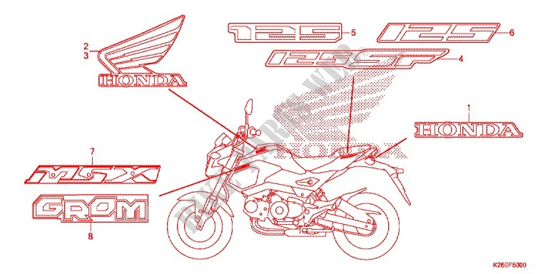 MERK voor Honda MSX 125 2016