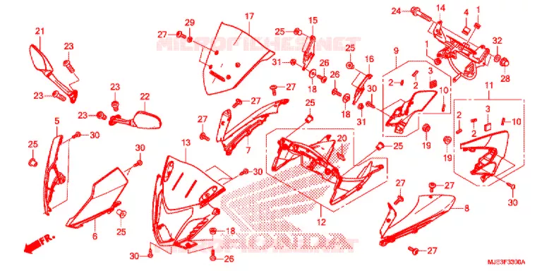 BOVEN KAP Honda MOTO 650 CBR 2017  CBR650FG