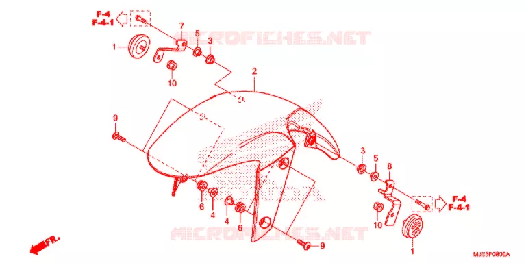 VOORSPATBORD Honda MOTO 650 CBR 2017  CBR650FG