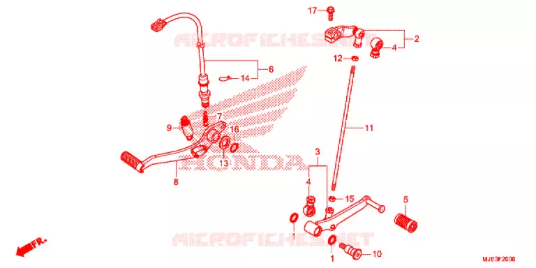 HOOFD STANDAARD/REMPEDAAL Honda MOTO 650 CBR 2016  CBR650FG