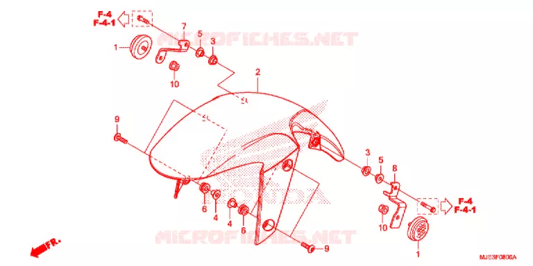 VOORSPATBORD Honda MOTO 650 CBR 2016  CBR650FG