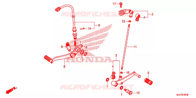 HOOFD STANDAARD/REMPEDAAL Honda MOTO 650 CBR 2017  CBR650FG