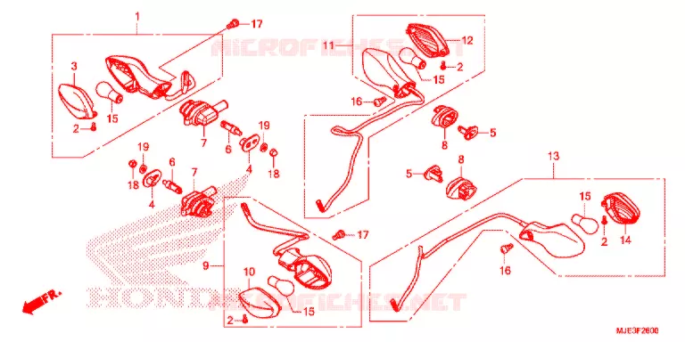 KNIPPERLICHT(2) Honda MOTO 650 CBR 2016  CBR650FAG