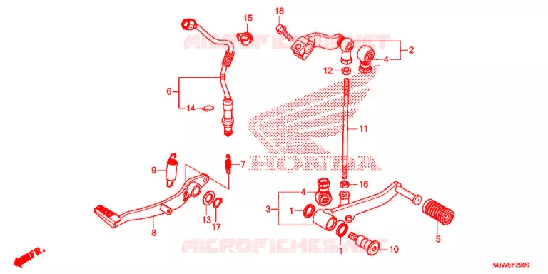 HOOFD STANDAARD/REMPEDAAL Honda MOTO 500 CBR 2016  CBR500RG