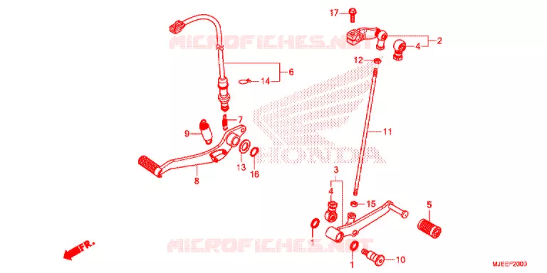 HOOFD STANDAARD/REMPEDAAL Honda MOTO 650 CB 2016  CB650FAG