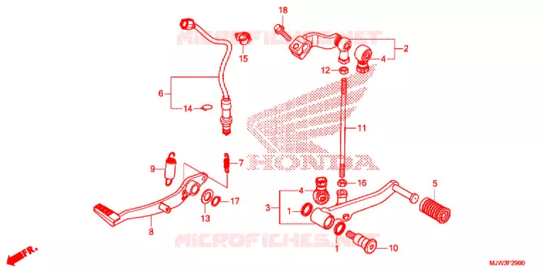 HOOFD STANDAARD/REMPEDAAL Honda MOTO 500 CB 2016  CB500XAG