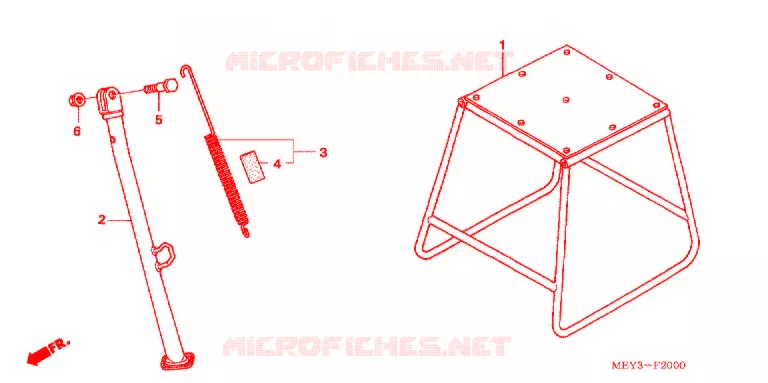 HOOFD STANDAARD/REMPEDAAL Honda MOTO 450 CRF 2005  CRF450X5