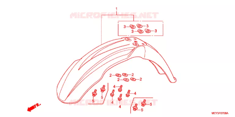 VOORSPATBORD Honda MOTO 450 CRF 2005  CRF450X5