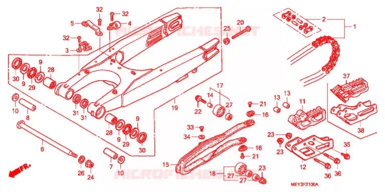 ZWAAI-ARM/KETTINGKAST Honda MOTO 450 CRF 2005  CRF450X5