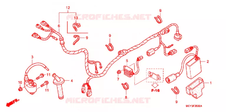 BEDRADINGSBUNDEL/ACCU Honda MOTO 450 CRF 2006  CRF450X6