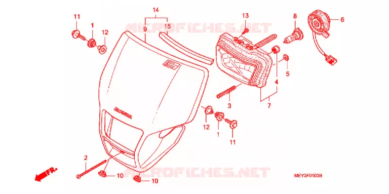 KOPLAMP Honda MOTO 450 CRF 2008  CRF450X8