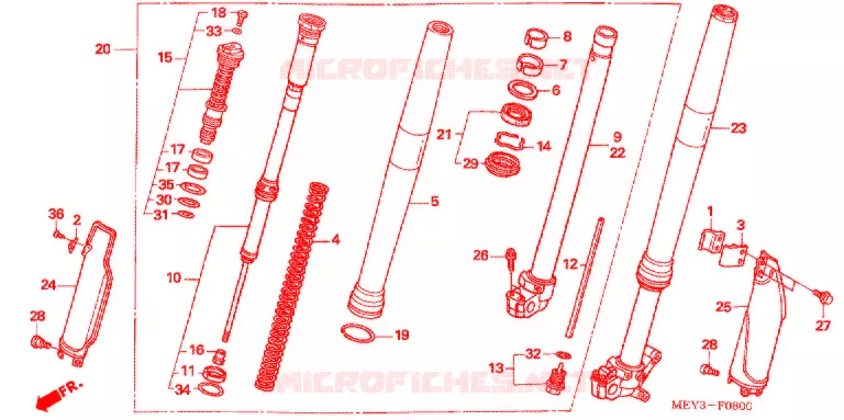 VOOR VORK Honda MOTO 450 CRF 2008  CRF450X8