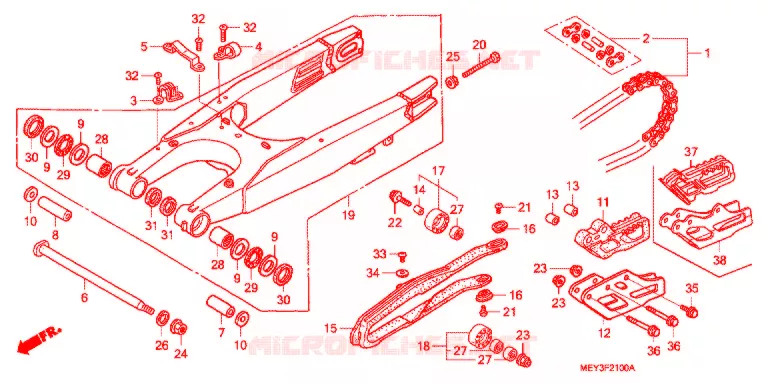ZWAAI-ARM/KETTINGKAST Honda MOTO 450 CRF 2008  CRF450X8
