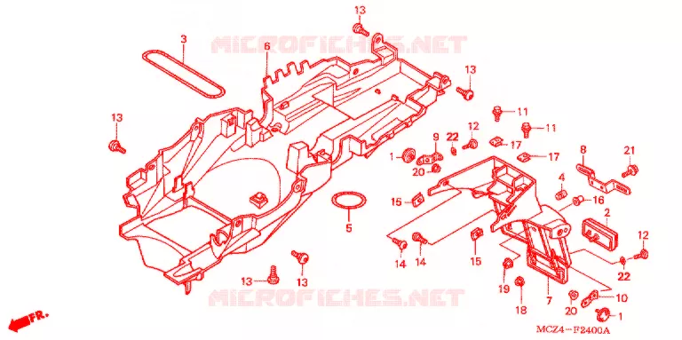ACHTER STROOMLIJNKAP Honda MOTO 900 HORNET 2007  CB900F7_A