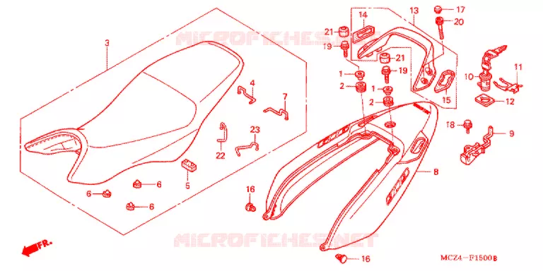 ZITTING/ZITTING KAP Honda MOTO 900 HORNET 2007  CB900F7_A