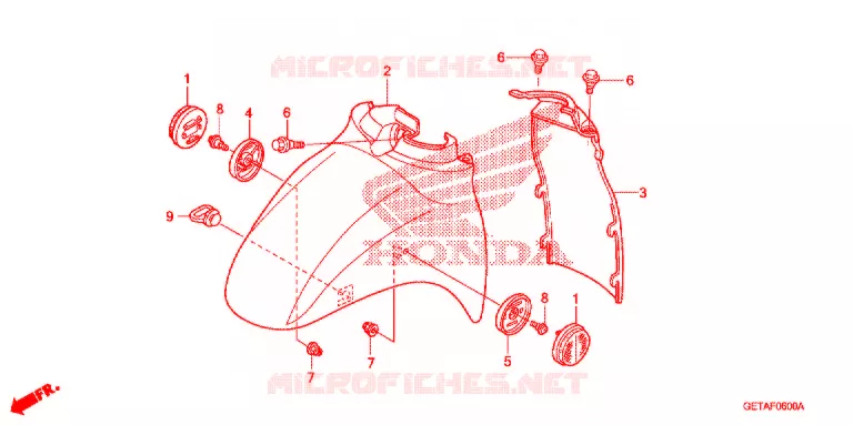 VOORSPATBORD Honda SCOOTER 50 JAZZ 2007  CHF507