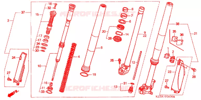 VOOR VORK Honda MOTO 250 CR 2007  CR250R7