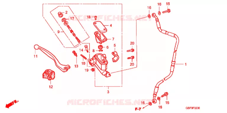 VOORREM HOOFDCILINDER Honda MOTO 85 CR 2007  CR85R7