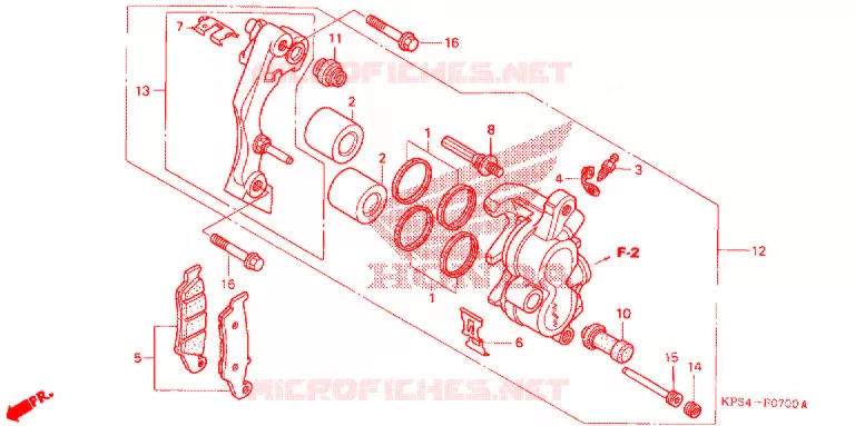 VOOR REMKLAUW Honda MOTO 230 CRF 2007  CRF230F7