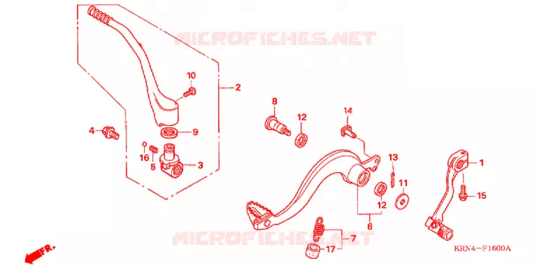 PEDAAL/KICKSTARTER ARM Honda MOTO 250 CRF 2007  CRF250R7