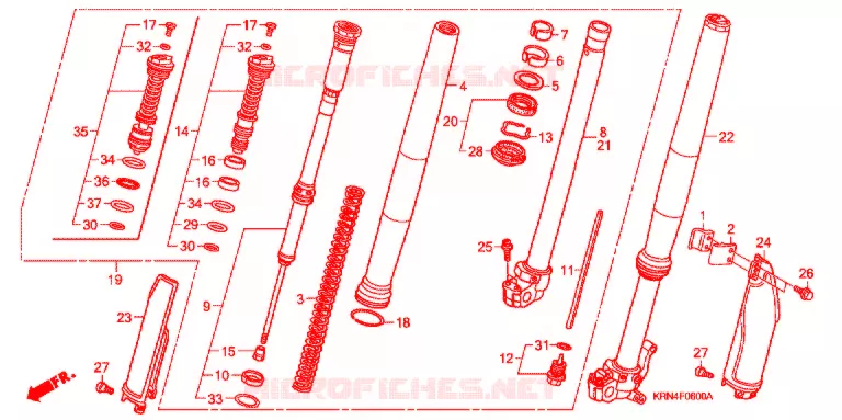 VOOR VORK Honda MOTO 250 CRF 2007  CRF250R7