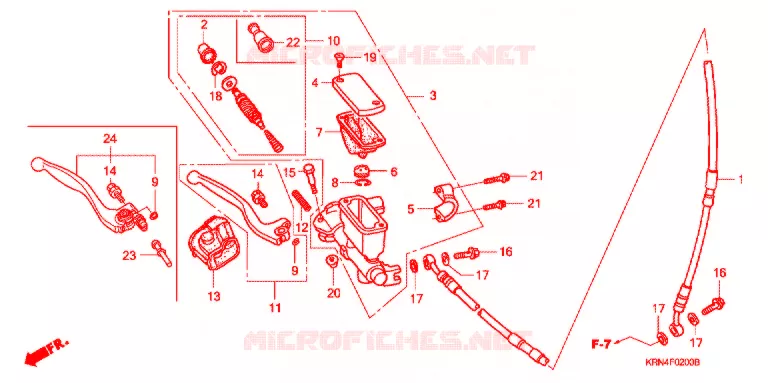 VOORREM HOOFDCILINDER Honda MOTO 250 CRF 2007  CRF250R7