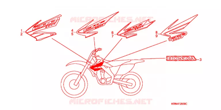 EMBLEEM/STREEP ('04-'07) Honda MOTO 250 CRF 2007  CRF250R7