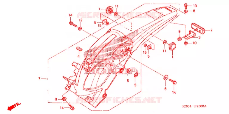 ACHTER STROOMLIJNKAP Honda MOTO 250 CRF 2007  CRF250X7