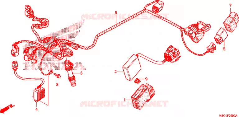 BEDRADINGSBUNDEL/ACCU Honda MOTO 250 CRF 2007  CRF250X7