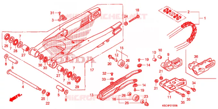 ZWAAI-ARM/KETTINGKAST Honda MOTO 250 CRF 2007  CRF250X7