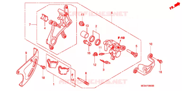 ACHTER REMKLAUW Honda MOTO 450 CRF 2007  CRF450R7