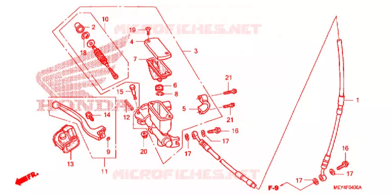 VOORREM HOOFDCILINDER Honda MOTO 450 CRF 2007  CRF450X7