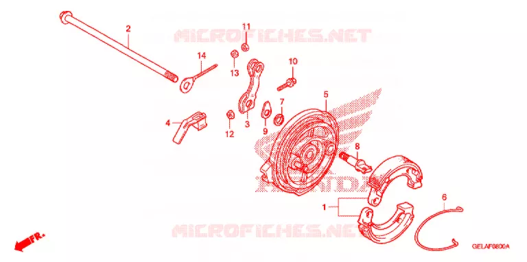 ACHTER REM PANEEL Honda MOTO 50 CRF 2007  CRF50F7