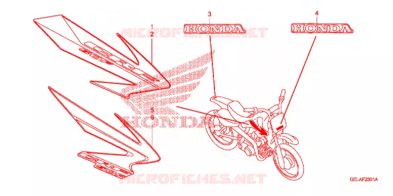 EMBLEEM/STREEP ('06/'07) Honda MOTO 50 CRF 2007  CRF50F7