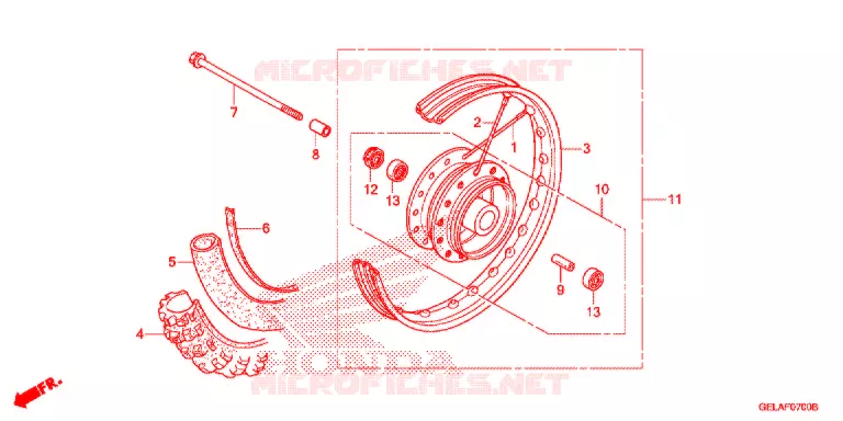 VOOR WIEL Honda MOTO 50 CRF 2007  CRF50F7