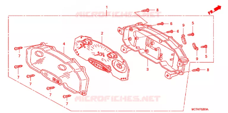 TELLERSET COMPLEET (FJS400A/D/FJS600A/D5-8) Honda SCOOTER 600 SILVERWING 2007  FJS600D7