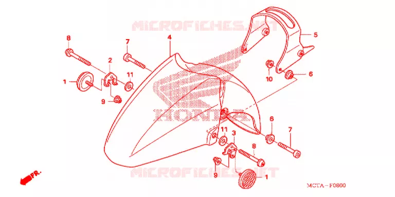 VOORSPATBORD (FSC600A/FSC600D'07-'09) Honda SCOOTER 600 SILVERWING 2007  FSC600A7