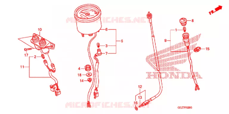 COMBINATIEMETER Honda SCOOTER 50 RUCKUS 2007  NPS50S7_A