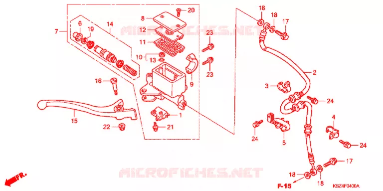 VOORREM HOOFDCILINDER Honda SCOOTER 250 REFLEX 2007  NSS250S7