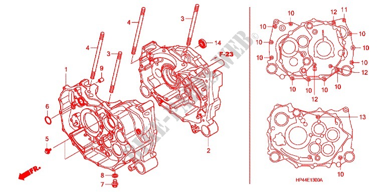 KRUKASCARTER/OLIEPOMP voor Honda FOURTRAX 420 RANCHER 4X4 Manual Shift 2007