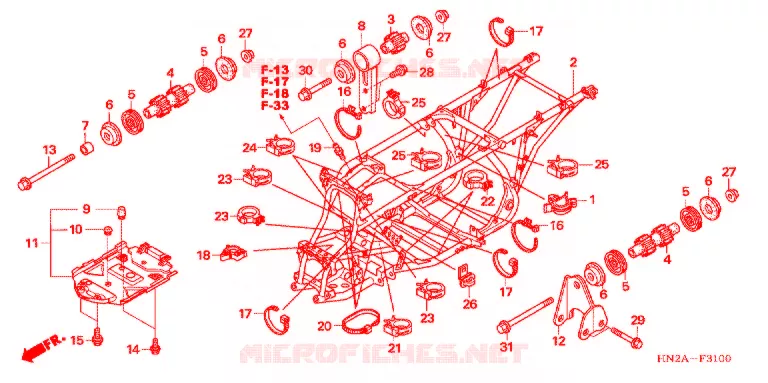 FRAME CHASSIS Honda ATV 500 FOURTRAX 2007  TRX500FGA7